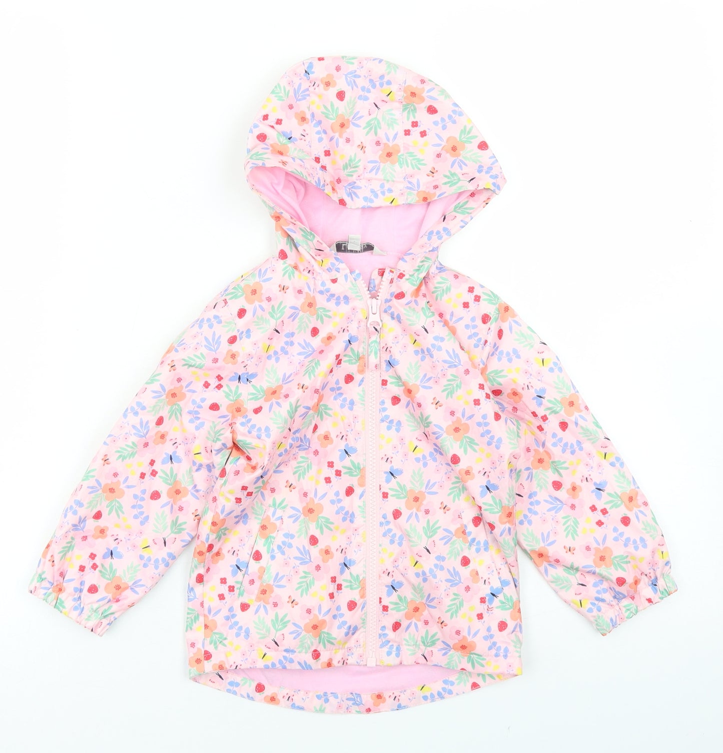 Peacocks Girls Pink Floral  Jacket  Size 12-18 Months   Zip