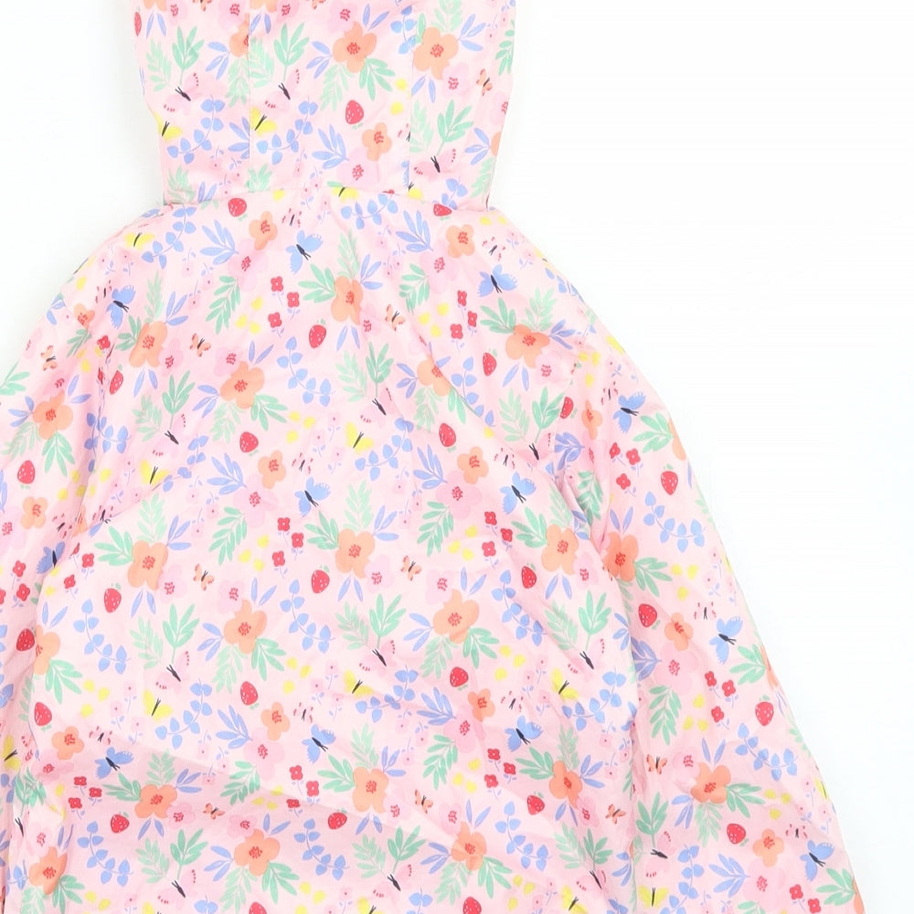 Peacocks Girls Pink Floral  Jacket  Size 12-18 Months   Zip