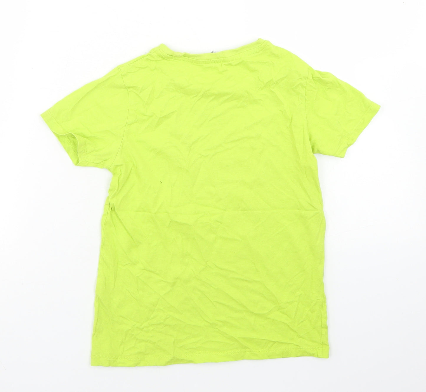 Pep & Co Boys Green  Cotton Basic T-Shirt Size 7-8 Years Crew Neck  - Gaming
