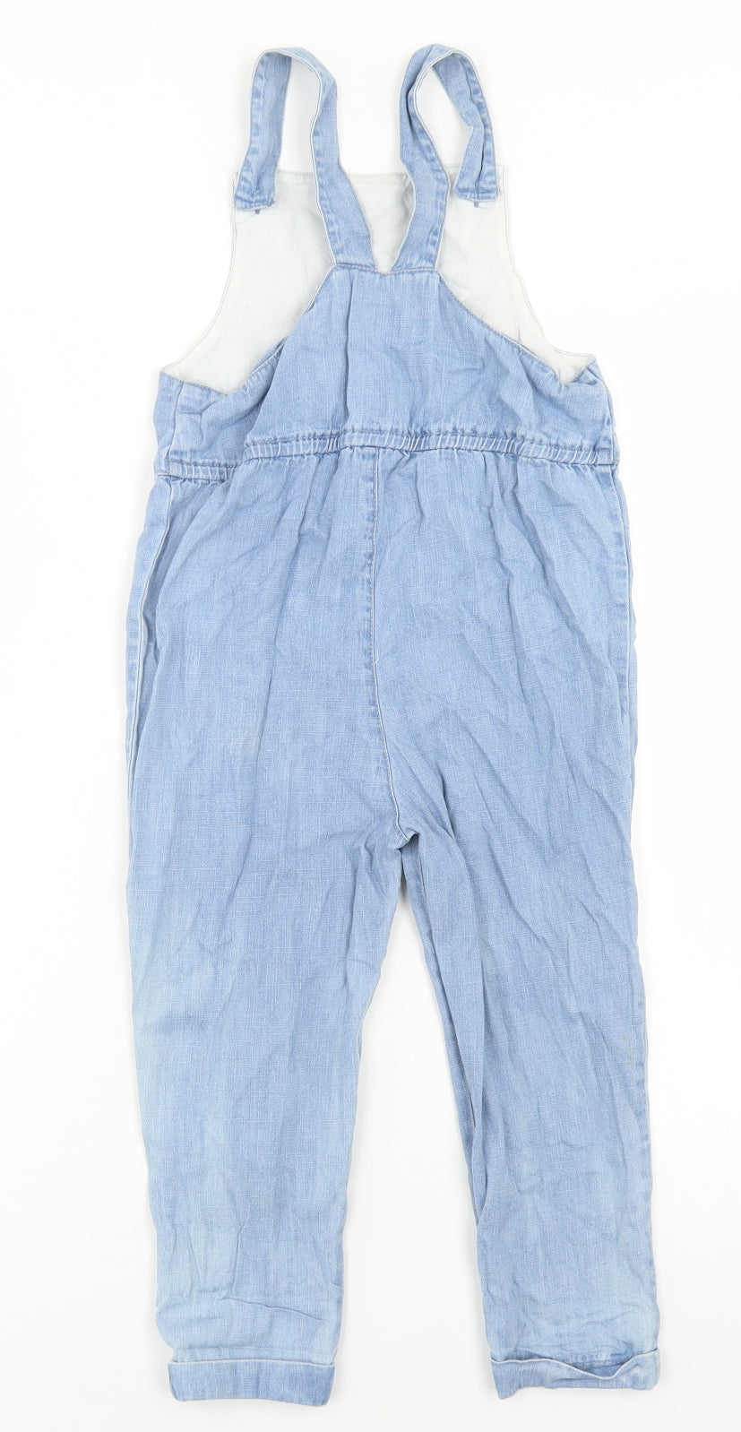 George Girls Blue  Cotton Dungaree One-Piece Size 3-4 Years  Button