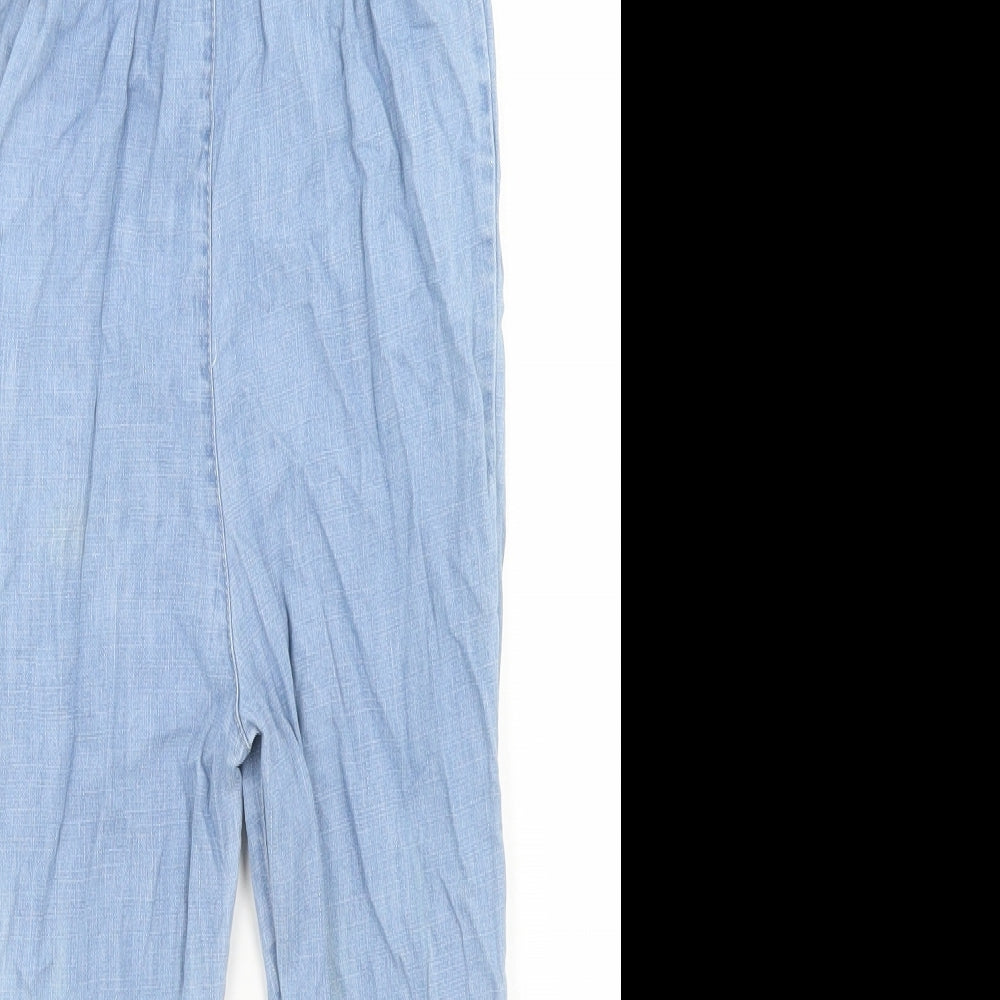 George Girls Blue  Cotton Dungaree One-Piece Size 3-4 Years  Button