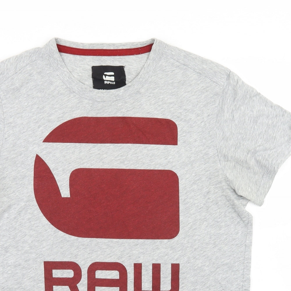 G Star Raw Mens Grey  Cotton  T-Shirt Size M Crew Neck