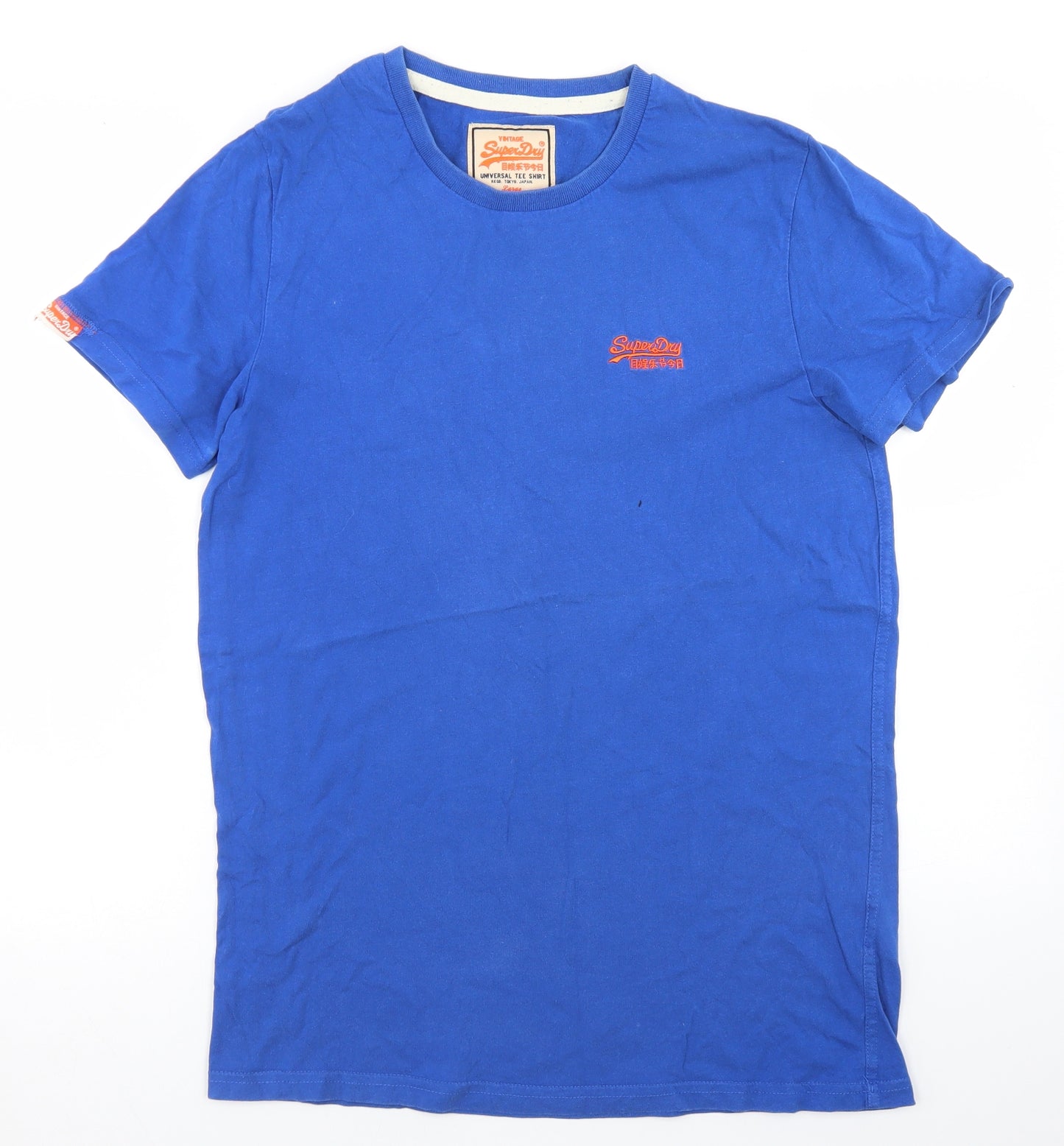 Superdry Mens Blue  Cotton  T-Shirt Size L Crew Neck