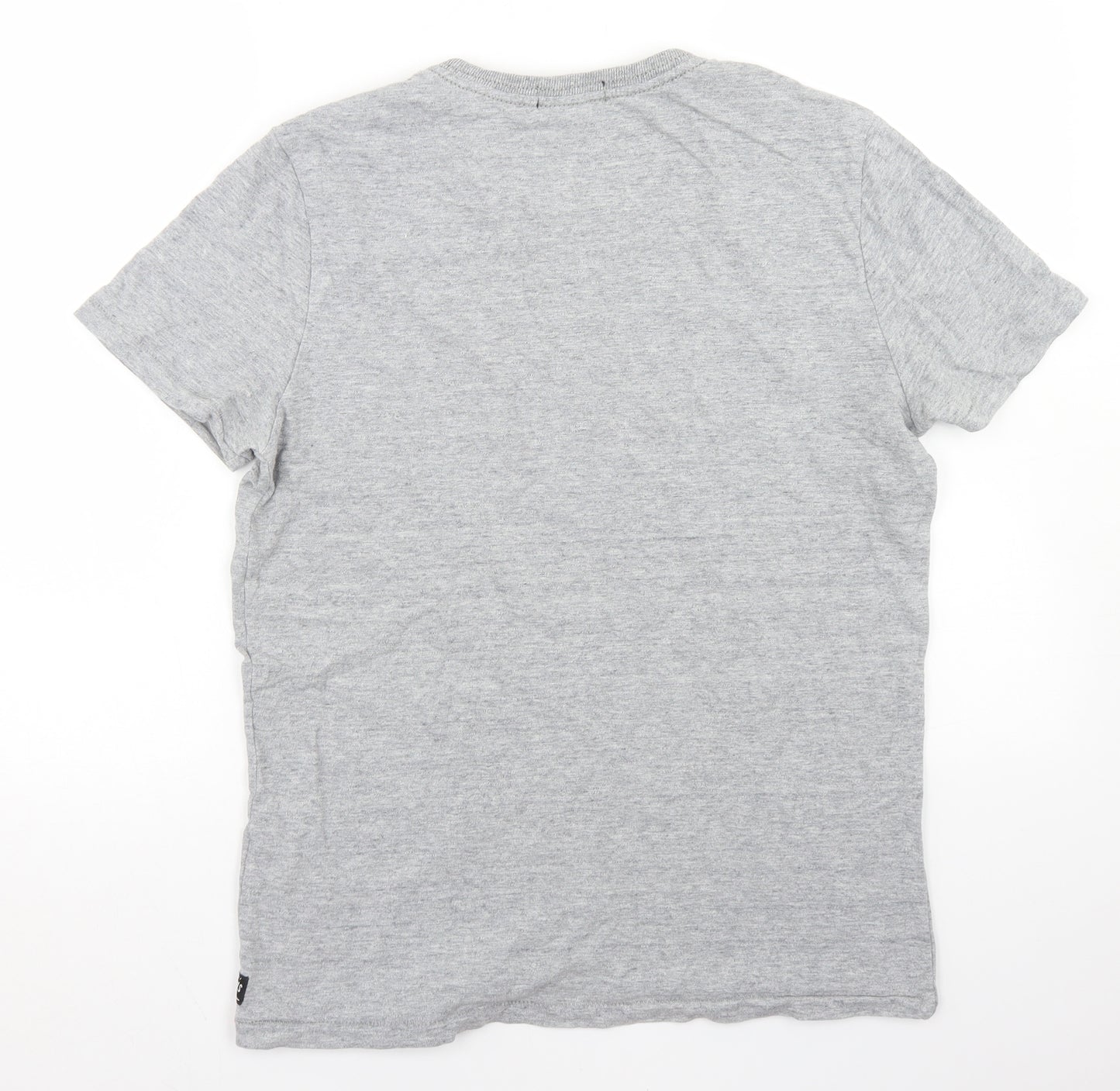 Superdry Mens Grey  Cotton  T-Shirt Size L Crew Neck