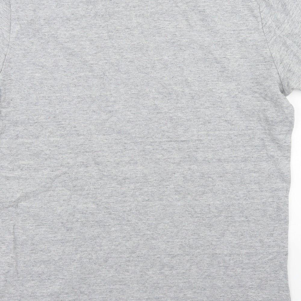 Superdry Mens Grey  Cotton  T-Shirt Size L Crew Neck
