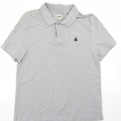 ASOS Mens Grey  Cotton  Polo Size XL Collared Button