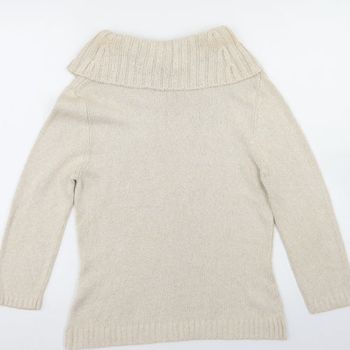 Phase Eight Womens Gold Roll Neck  Silk Pullover Jumper Size 16
