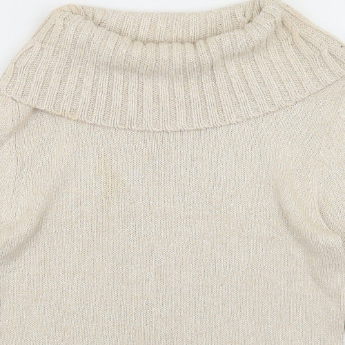 Phase Eight Womens Gold Roll Neck  Silk Pullover Jumper Size 16