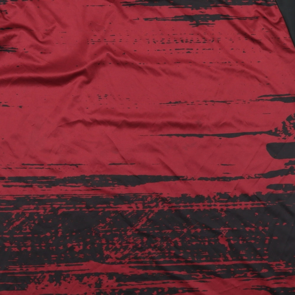 adidas Mens Red Colourblock Polyester Jersey T-Shirt Size L V-Neck  - Arsenal FC