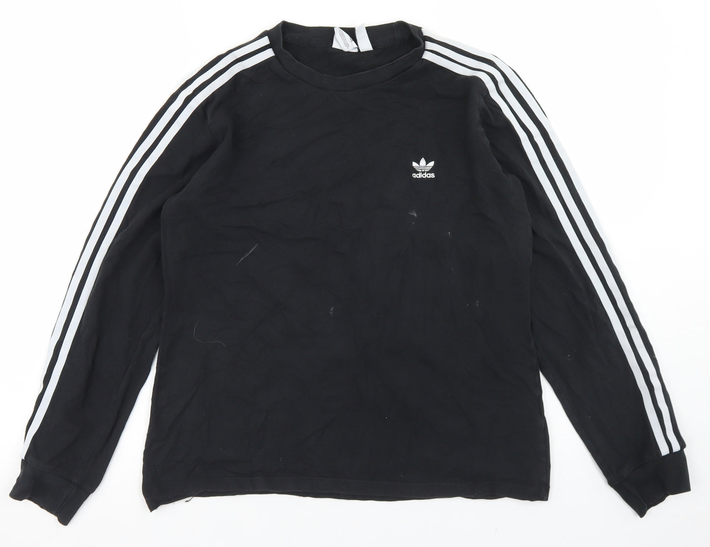 adidas Womens Black  Cotton Basic T-Shirt Size 16 Crew Neck