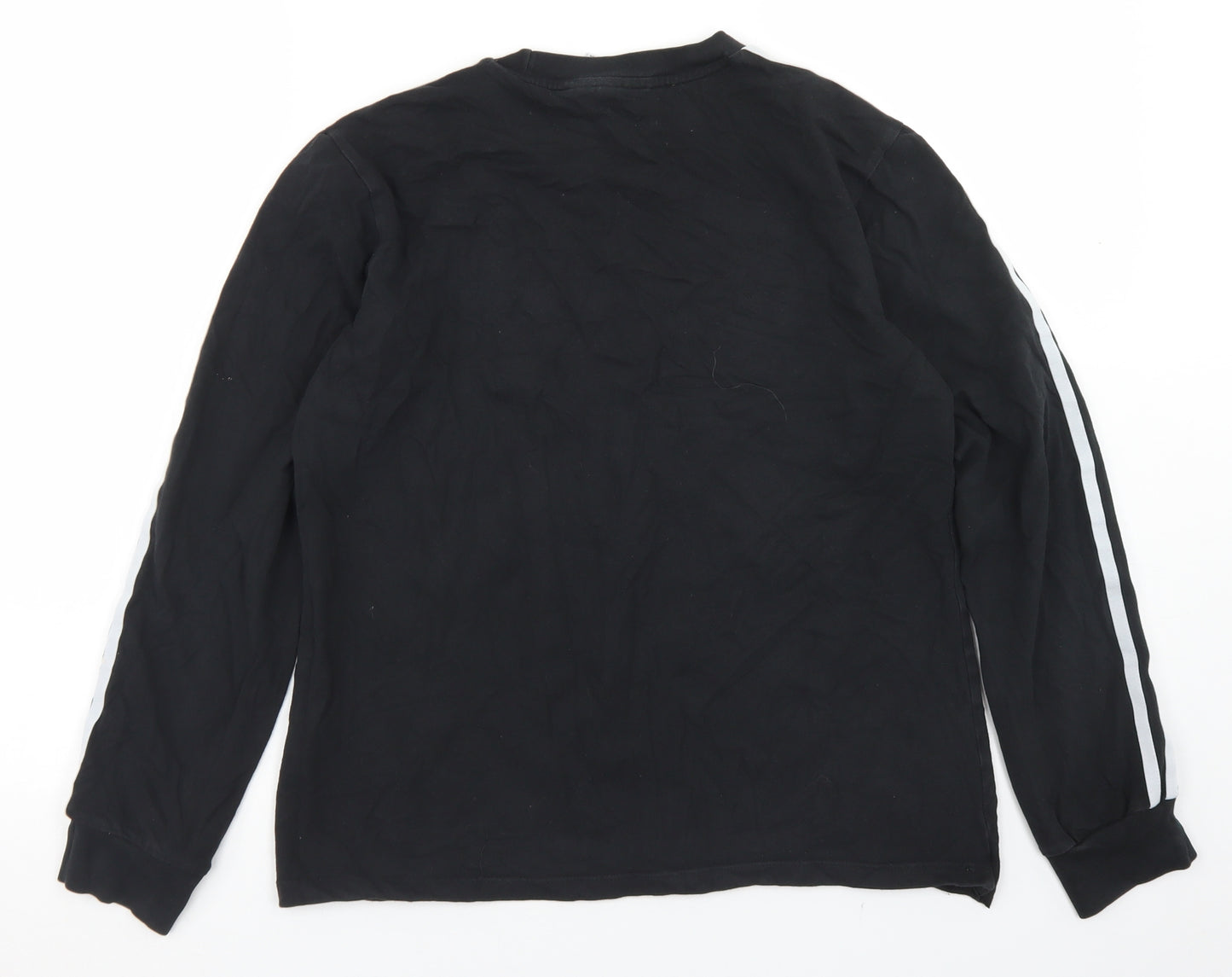 adidas Womens Black  Cotton Basic T-Shirt Size 16 Crew Neck