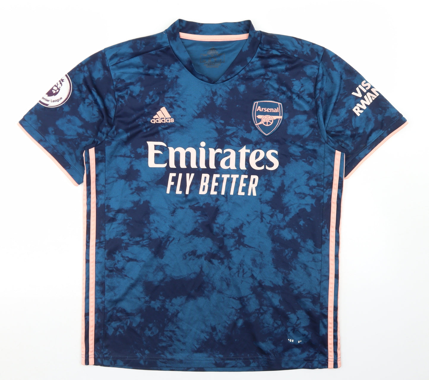 adidas Mens Blue  Polyester Basic T-Shirt Size L Crew Neck  - Arsenal FC