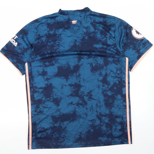 adidas Mens Blue  Polyester Basic T-Shirt Size L Crew Neck  - Arsenal FC