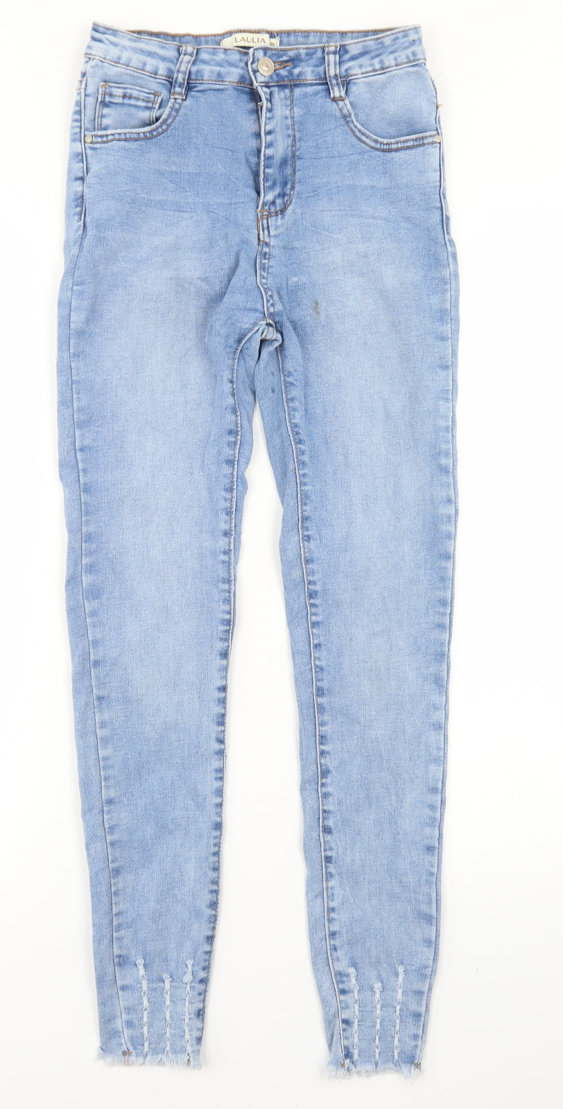 Laulia Womens Blue  Cotton Skinny Jeans Size 10 L27 in Regular Button