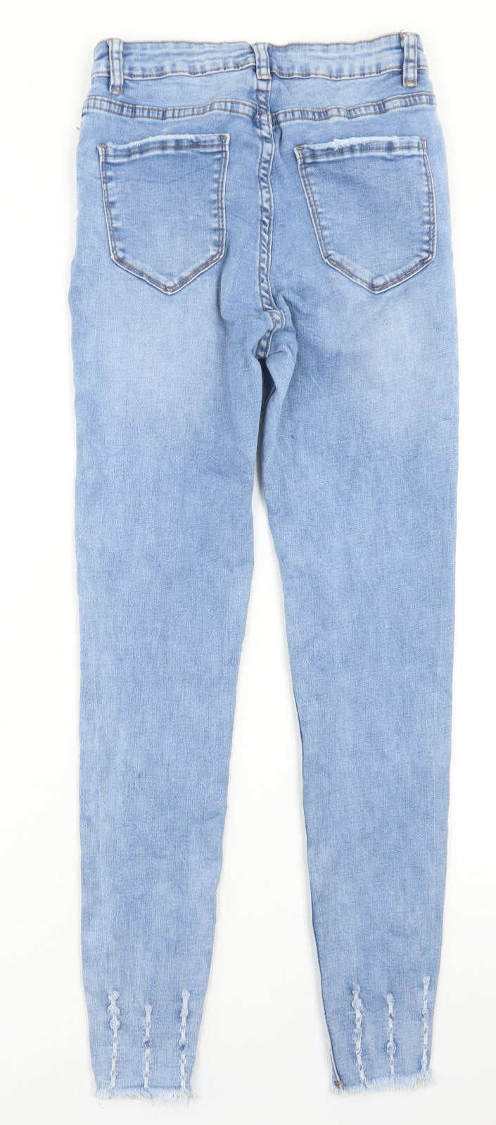 Laulia Womens Blue  Cotton Skinny Jeans Size 10 L27 in Regular Button
