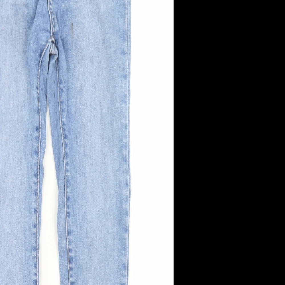Laulia Womens Blue  Cotton Skinny Jeans Size 10 L27 in Regular Button