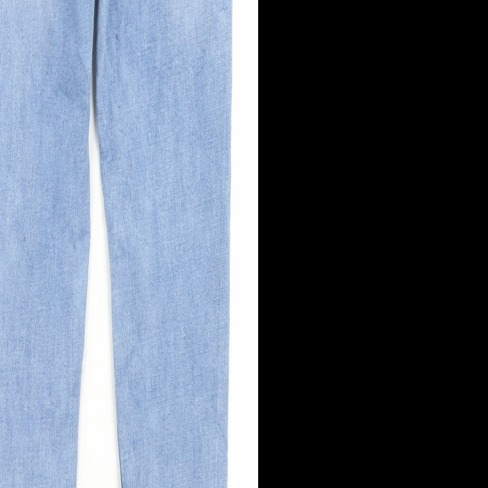 Laulia Womens Blue  Cotton Skinny Jeans Size 10 L27 in Regular Button