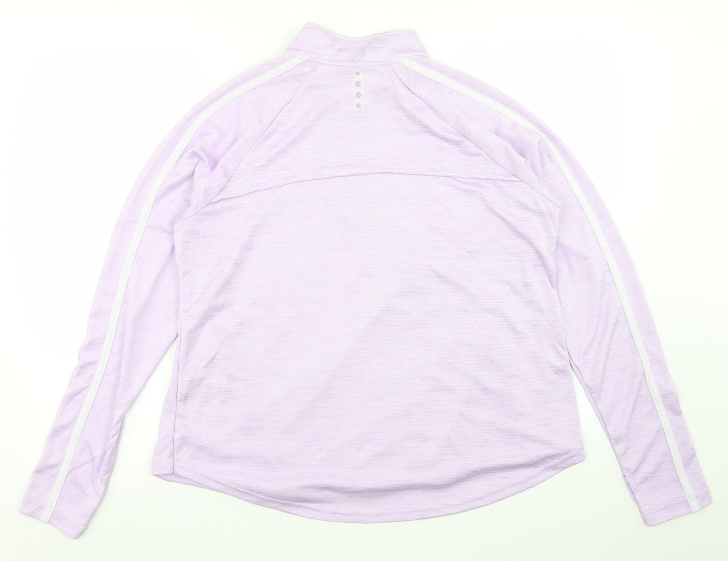Dunnes Stores Womens Purple  Polyester Pullover T-Shirt Size L Mock Neck Zip