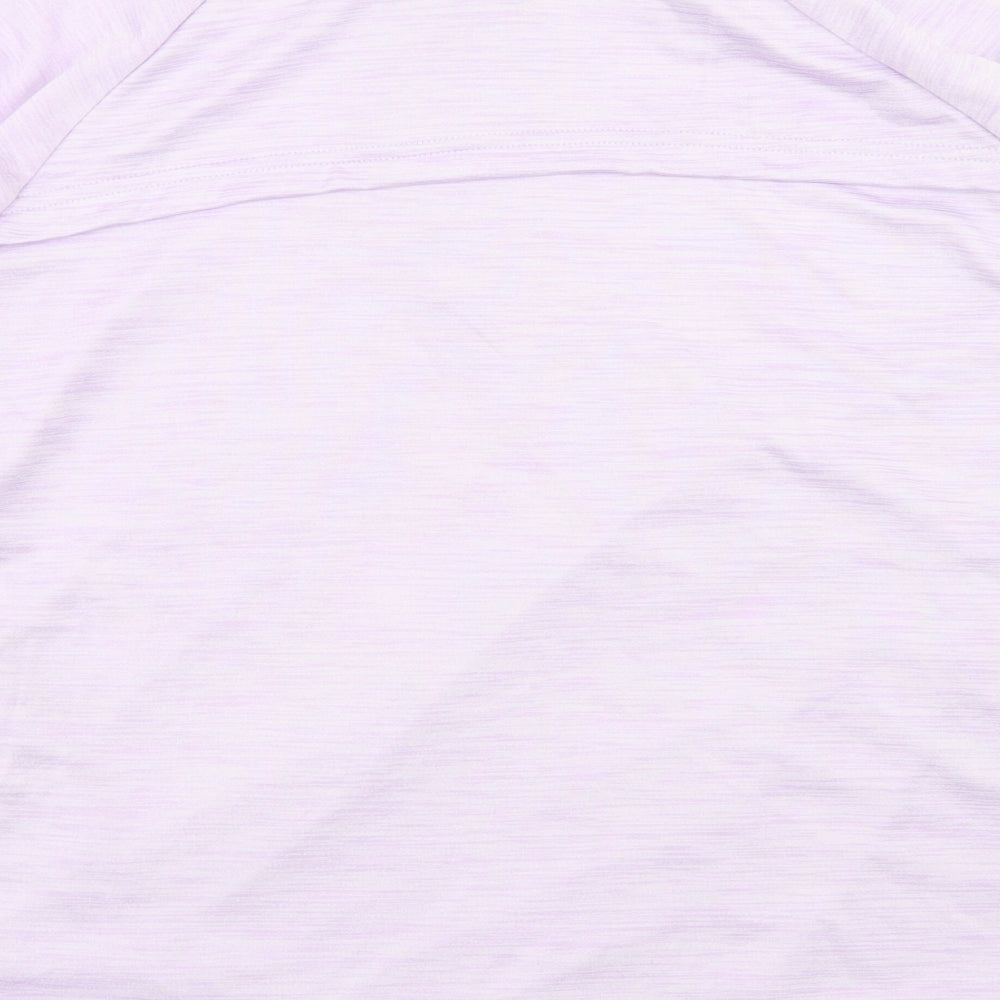 Dunnes Stores Womens Purple  Polyester Pullover T-Shirt Size L Mock Neck Zip
