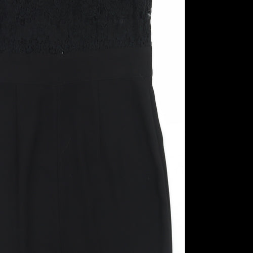 Definitions Womens Black  Polyamide Pencil Dress  Size 18  V-Neck Zip - Lace top