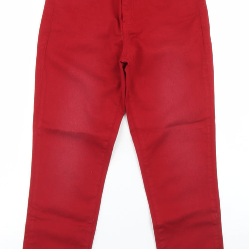 Cotton Brothers Womens Red  Cotton Skinny Jeans Size XS L24 in Regular Button