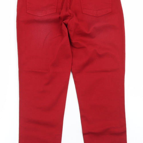 Cotton Brothers Womens Red  Cotton Skinny Jeans Size XS L24 in Regular Button