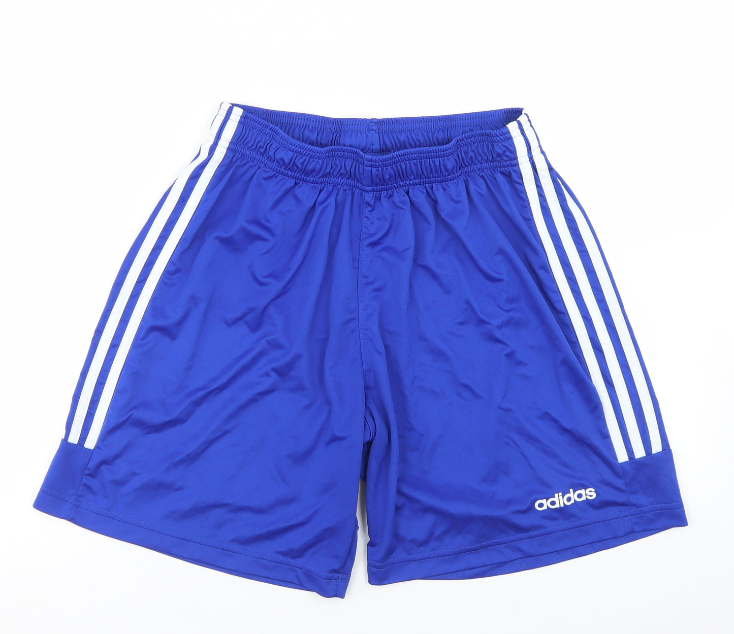 adidas Mens Blue  Polyester Athletic Shorts Size L L7 in Regular Drawstring