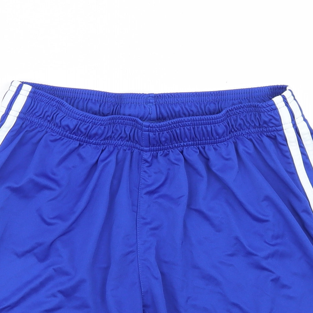 adidas Mens Blue  Polyester Athletic Shorts Size L L7 in Regular Drawstring