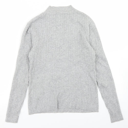 Primark Womens Grey Mock Neck  Viscose Pullover Jumper Size L
