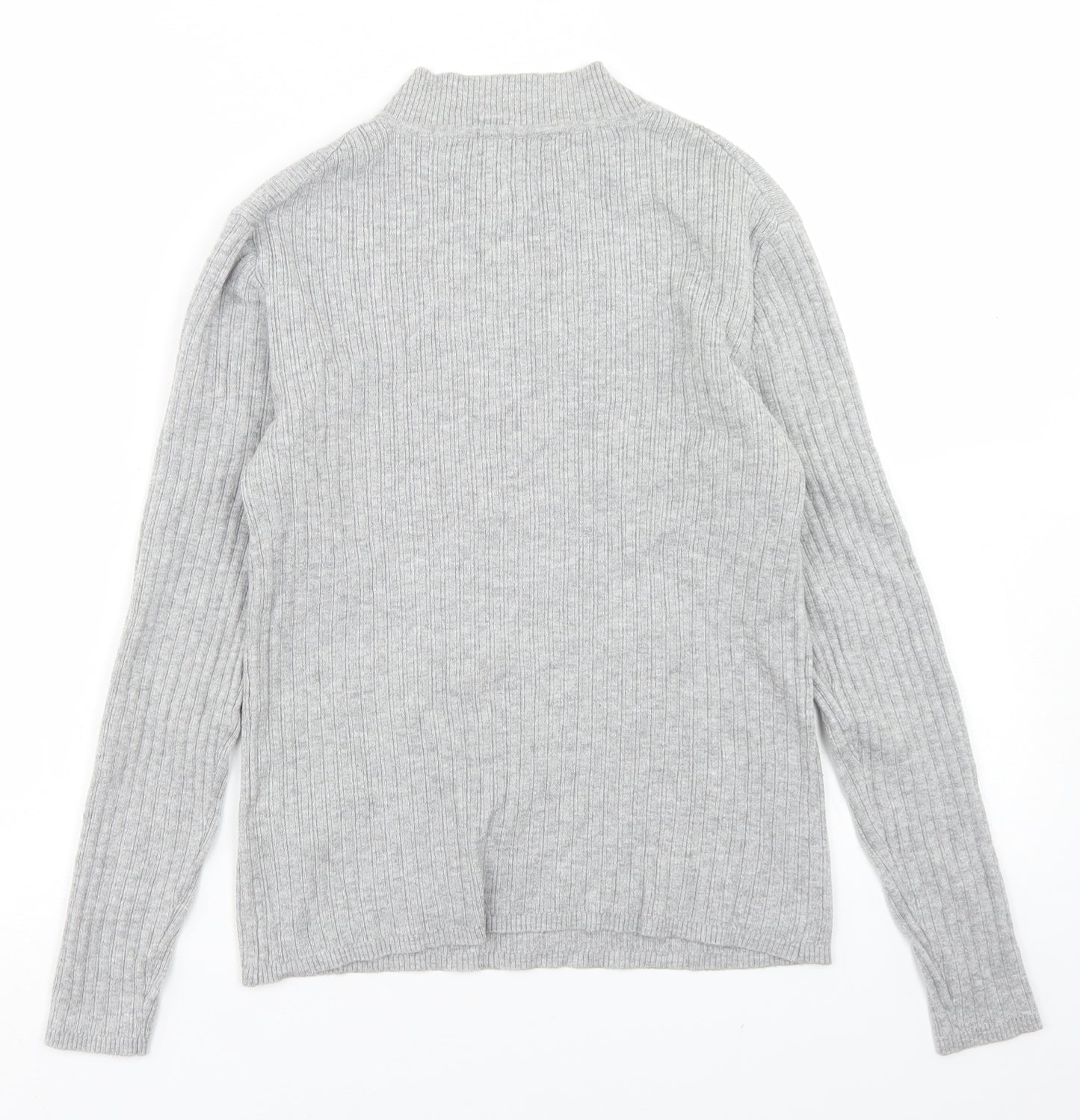 Primark Womens Grey Mock Neck  Viscose Pullover Jumper Size L