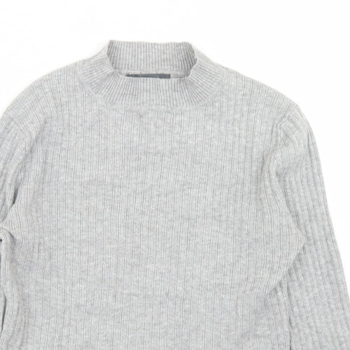 Primark Womens Grey Mock Neck  Viscose Pullover Jumper Size L