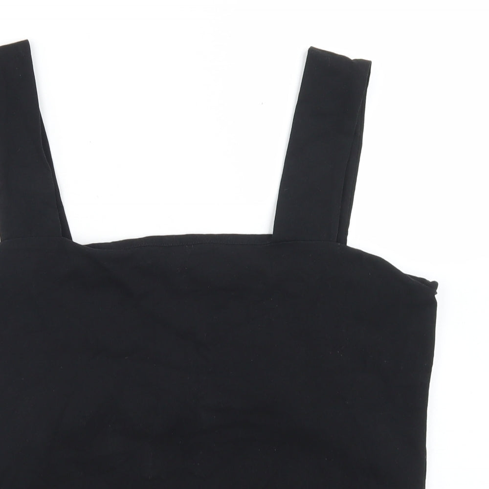 Dorothy Perkins Womens Black  Cotton Basic Tank Size 18 Square Neck