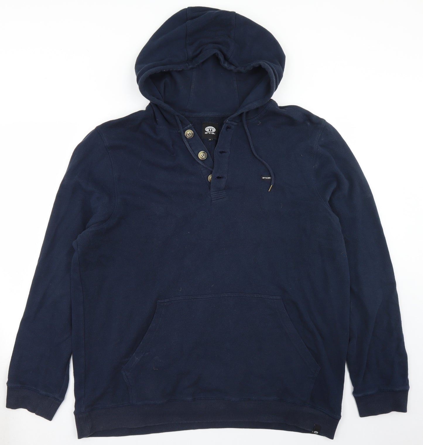 Animal Mens Blue  Cotton Pullover Hoodie Size XL