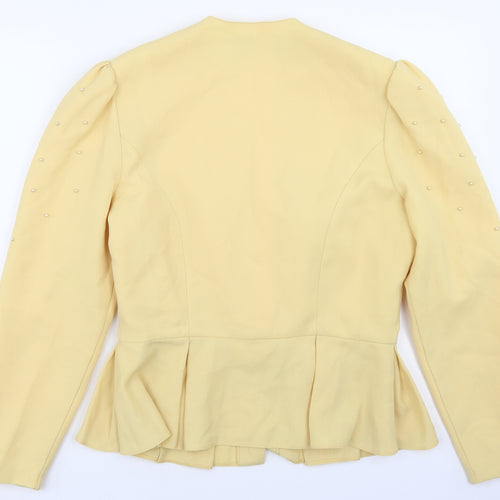 Di Tardo Womens Yellow  Polyester Jacket Blazer Size 14