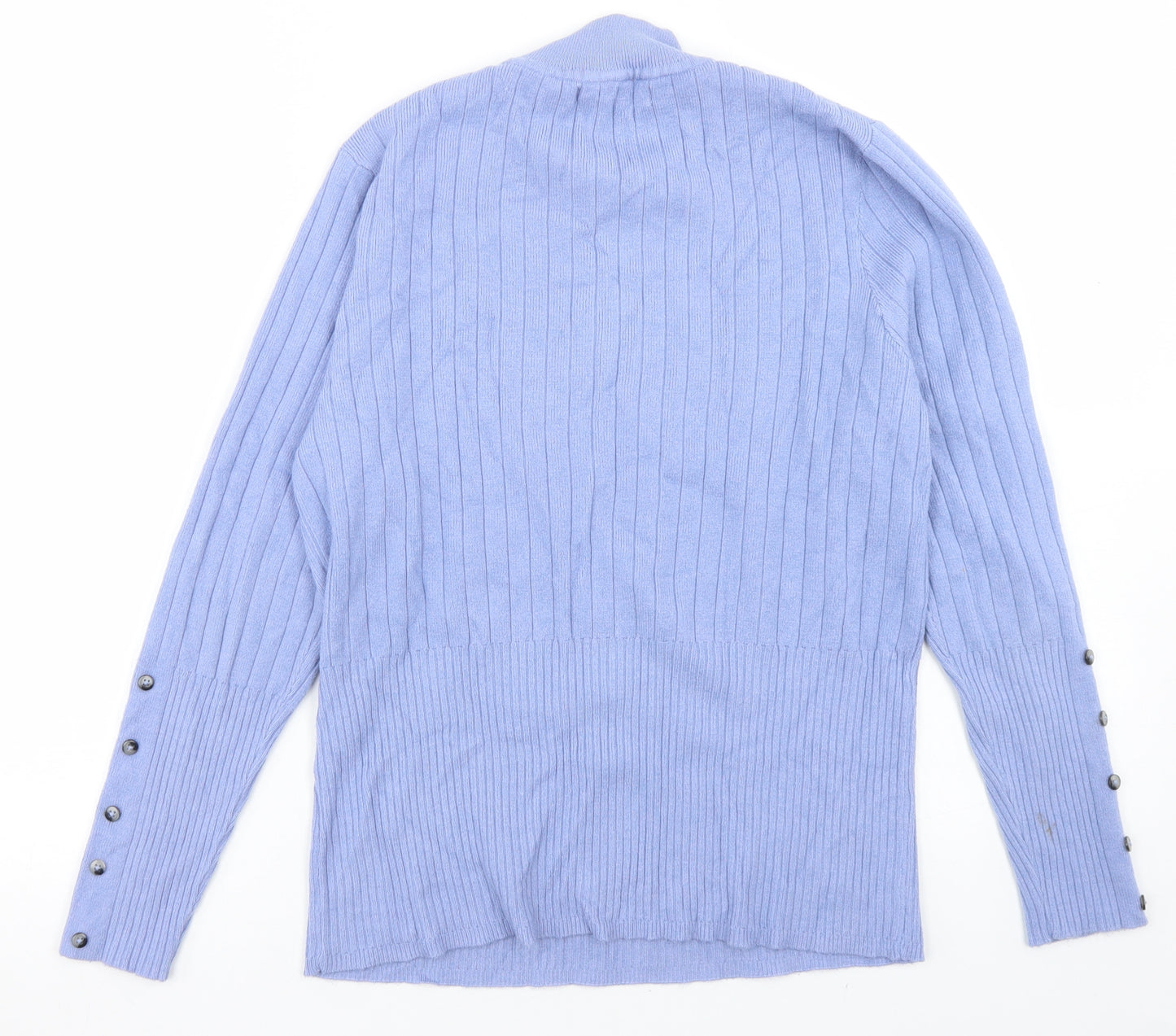 Marks and Spencer Womens Blue Crew Neck  Viscose Pullover Jumper Size 14