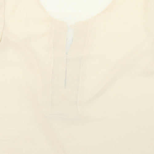 arruba Womens Beige  Polyester Basic Blouse Size 12 Round Neck