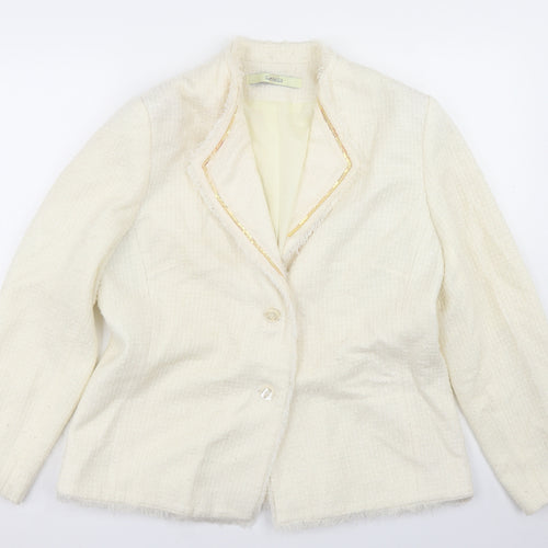 Classics Womens White  Acrylic Jacket Blazer Size 16