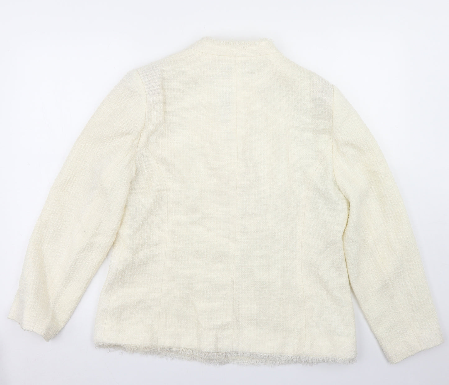 Classics Womens White  Acrylic Jacket Blazer Size 16