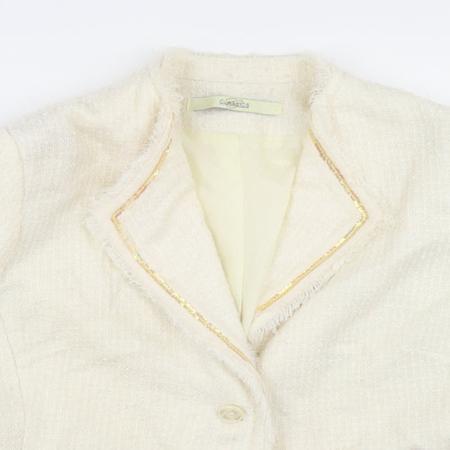 Classics Womens White  Acrylic Jacket Blazer Size 16