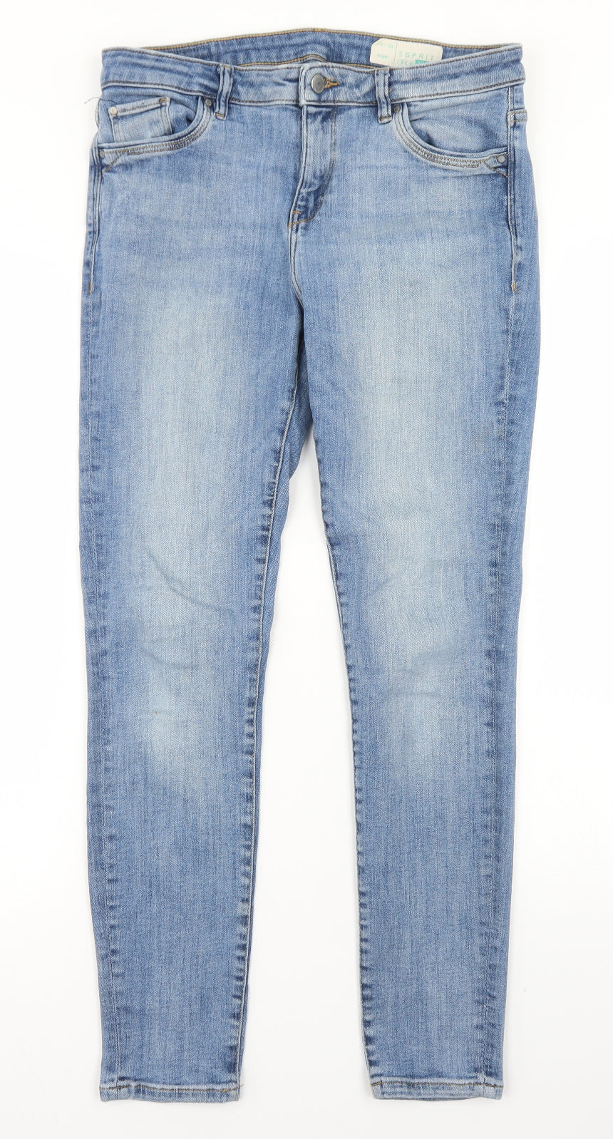 Esprit Womens Blue  Cotton Skinny Jeans Size 31 in L30 in Regular Button