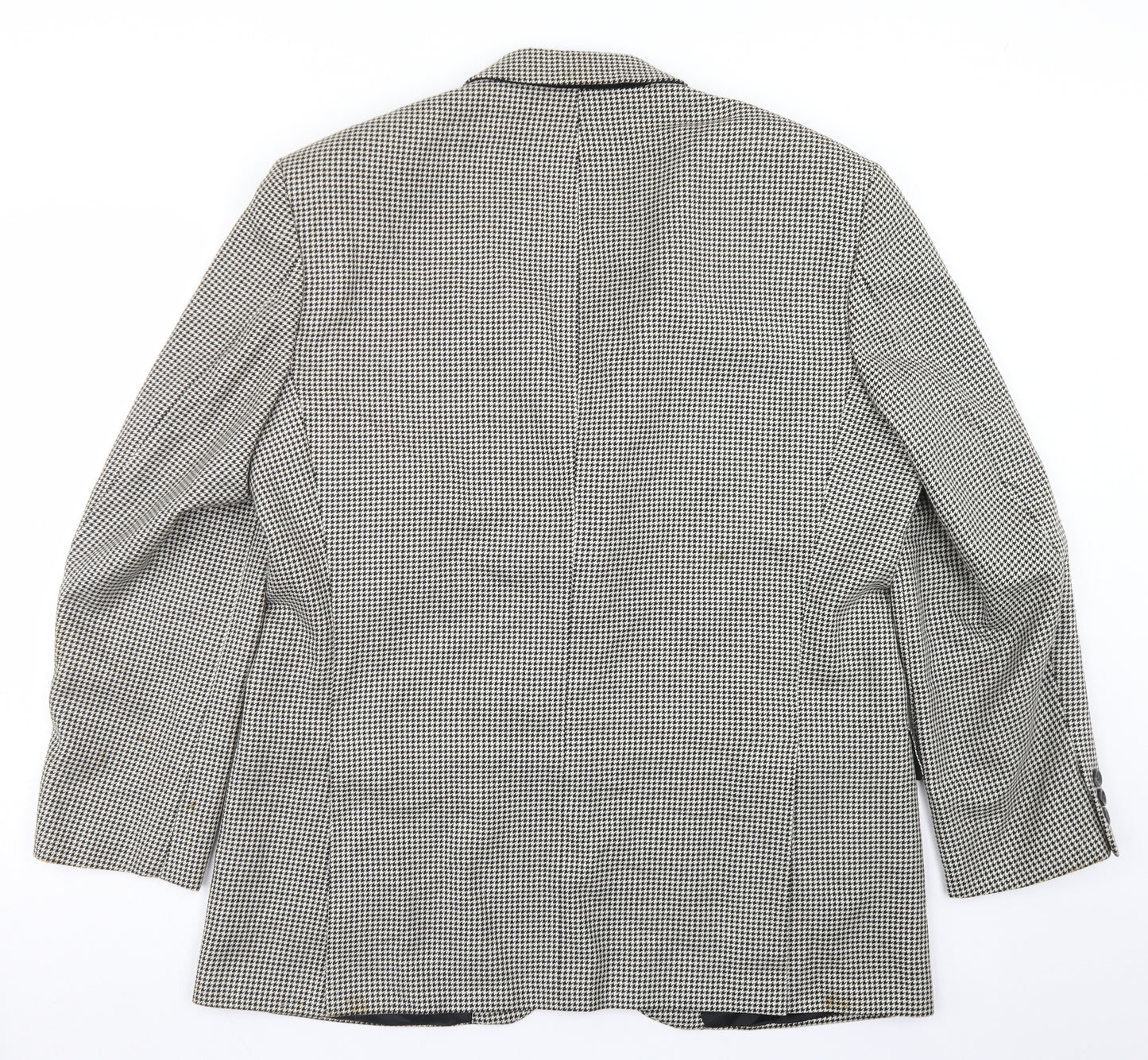 Marks and Spencer Mens Beige Houndstooth Wool Jacket Blazer Size 44