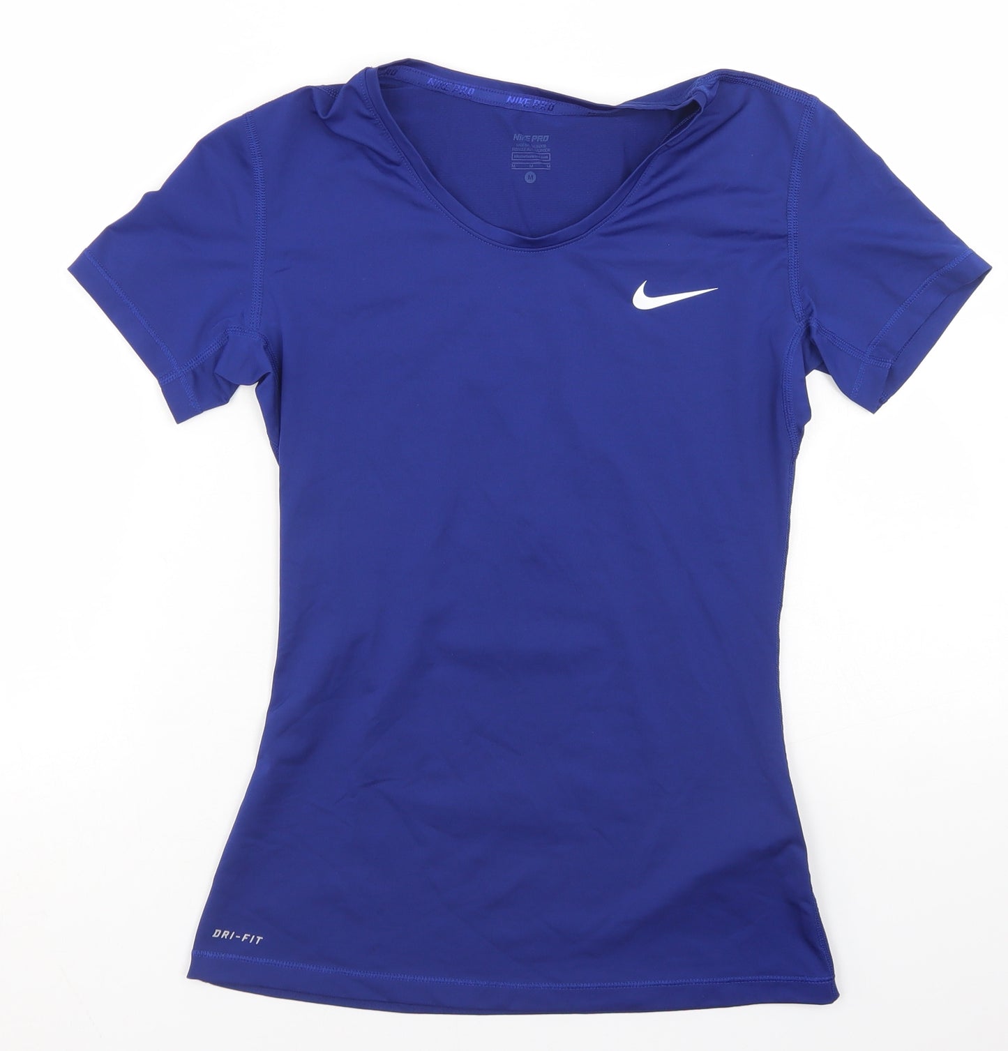 Nike Womens Blue  Polyester Basic T-Shirt Size M Crew Neck