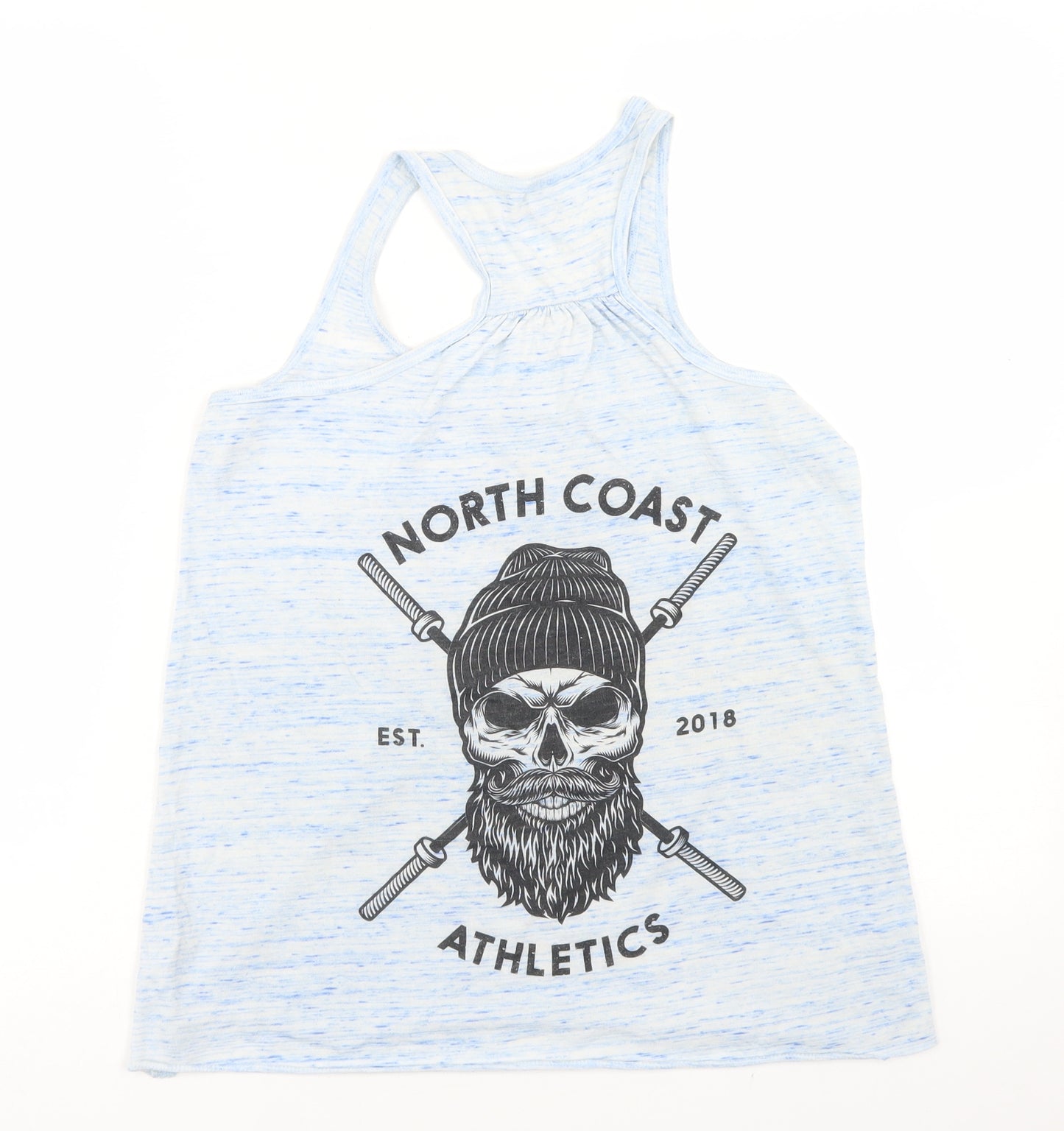 Bella Womens Blue  Polyester Basic Tank Size S Round Neck - NC Athletic