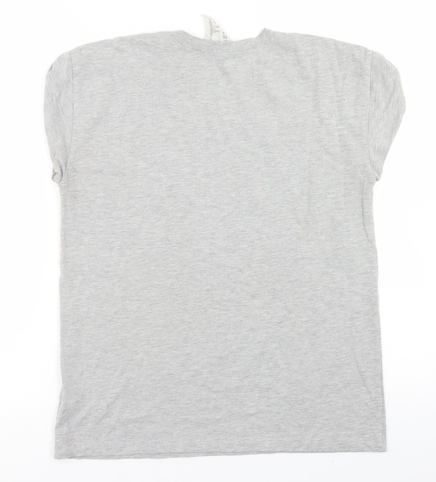 Topshop Womens Grey  Polyester Basic T-Shirt Size S Crew Neck - Genius