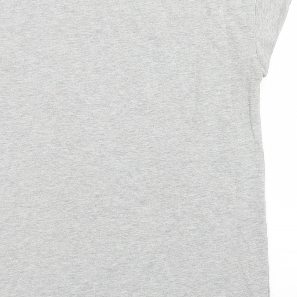 Topshop Womens Grey  Polyester Basic T-Shirt Size S Crew Neck - Genius