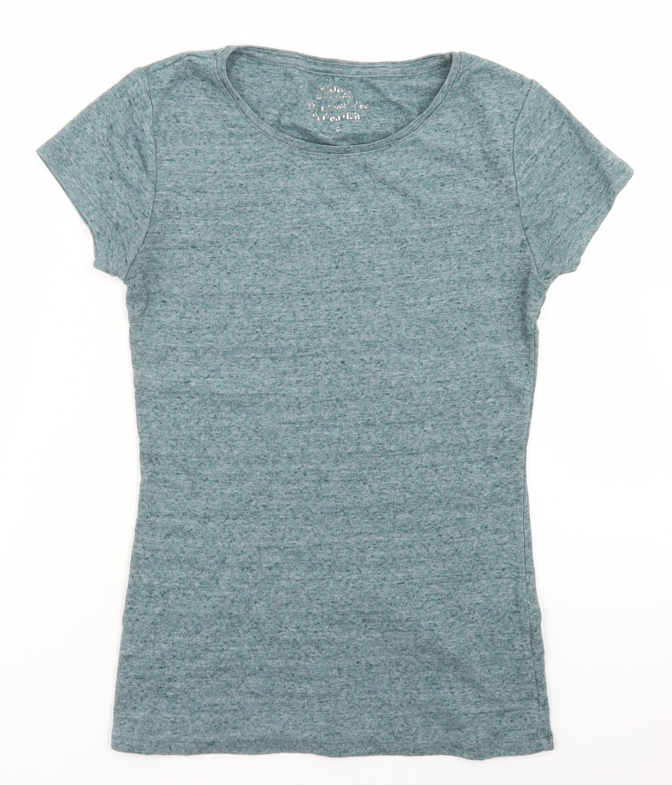 Matalan Womens Green  Cotton Basic T-Shirt Size 8 Crew Neck