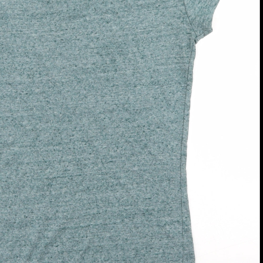Matalan Womens Green  Cotton Basic T-Shirt Size 8 Crew Neck