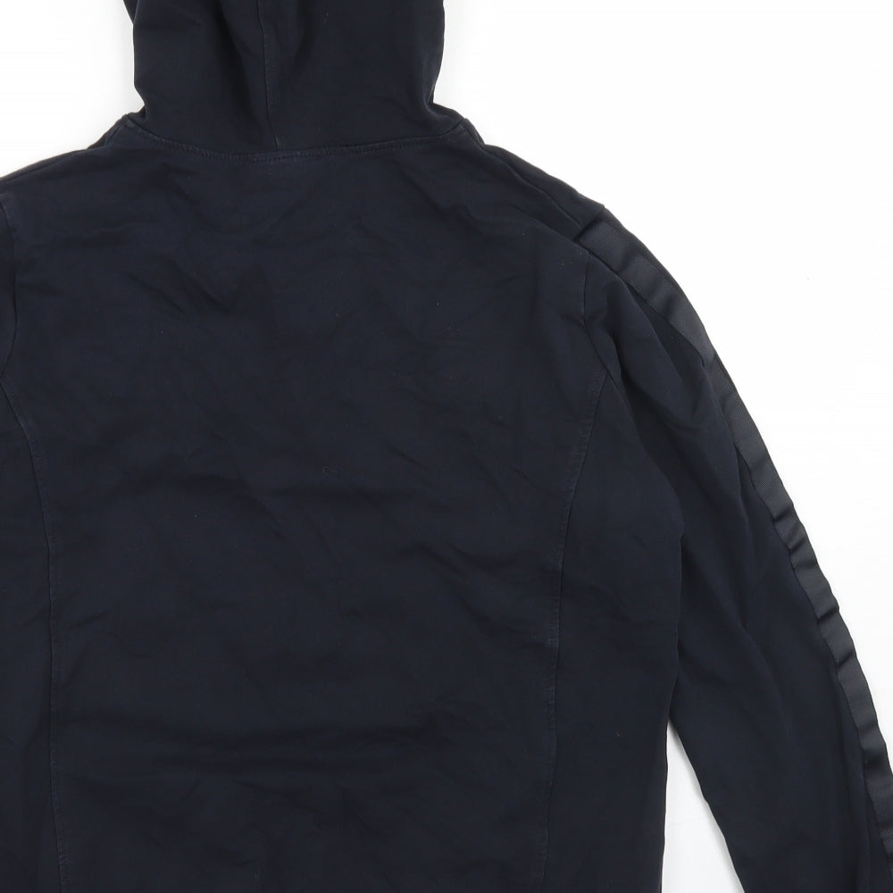 European Culture Womens Black  Cotton Pullover Hoodie Size L