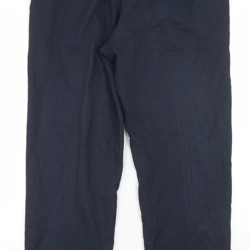 Dunnes Stores Mens Blue  Polyester Dress Pants Trousers Size 34 in L29 in Regular Hook & Eye