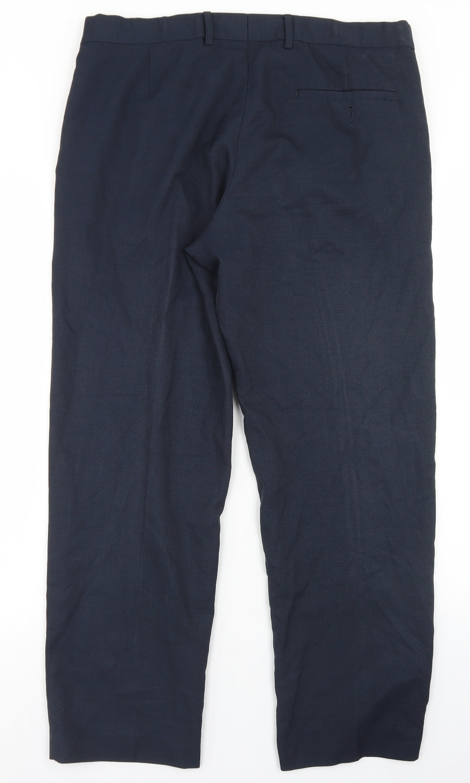 mens polyester dress pants Dunnes Stores Mens Blue Polyester Dress Pants Trousers Size 34 in L29 – Preworn